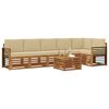 vidaXL Zestawy sof 7 pcs Naturalny i Beżowy Lite Drewno Akacji