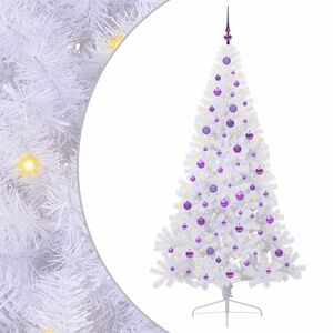 vidaXL Sztuczna choinka z 300 diodami LED Biały 210 cm PVC i stal