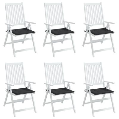 vidaXL Poduszki na krzesła ogrodowe, 6 szt., czarne, 50x50x3 cm