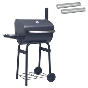 vidaXL Grill węglowy 75 x 48 x 120 cm srebrny