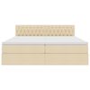 vidaXL Ł&oacute;żko z miejscem do przechowywania Kremowy 200 x 200 cm