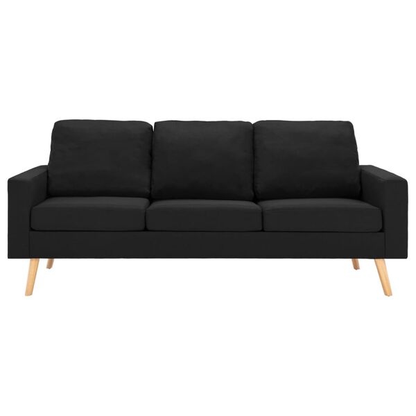 vidaXL 3-osobowa sofa, czarna, tapicerowana tkaniną