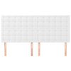 vidaXL Zagł&oacute;wek biały 200x5x118/128 cm sk&oacute;ra ekologiczna
