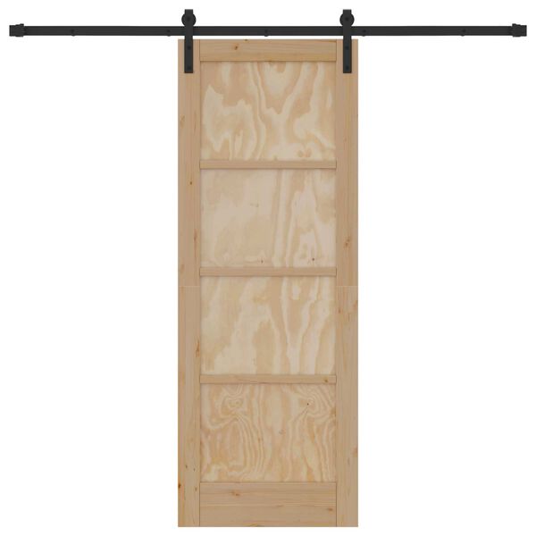 vidaXL Drzwi przesuwne Brązowy 73,5 x 198,5 cm Lite drewno sosnowe