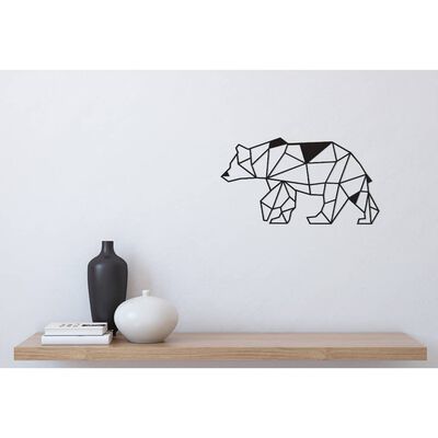 Homemania Dekoracja ścienna Bear, 55x30 cm, stalowa, czarna
