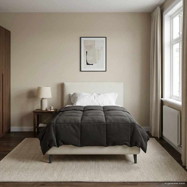 vidaXL Kołdra na cały rok Kwiłtowany Antracyt 155 x 220 cm Mikrofibra