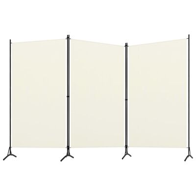 vidaXL Parawan 3-panelowy, kremowy, 260 x 180 cm