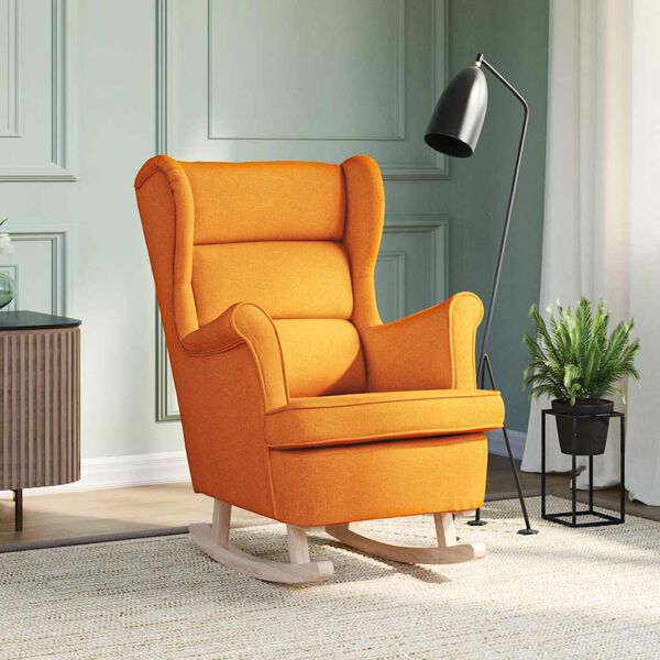 vidaXL Fotel bujany, ciemnoż&oacute;łty, 74x90x102 cm, tapicerowany tkaniną