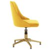 vidaXL Obrotowe krzesło stołowe, ż&oacute;łte, obite aksamitem