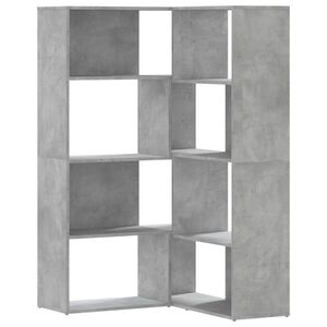 vidaXL 4-poziomowy regał narożny, szarość betonu, 85x85x140 cm