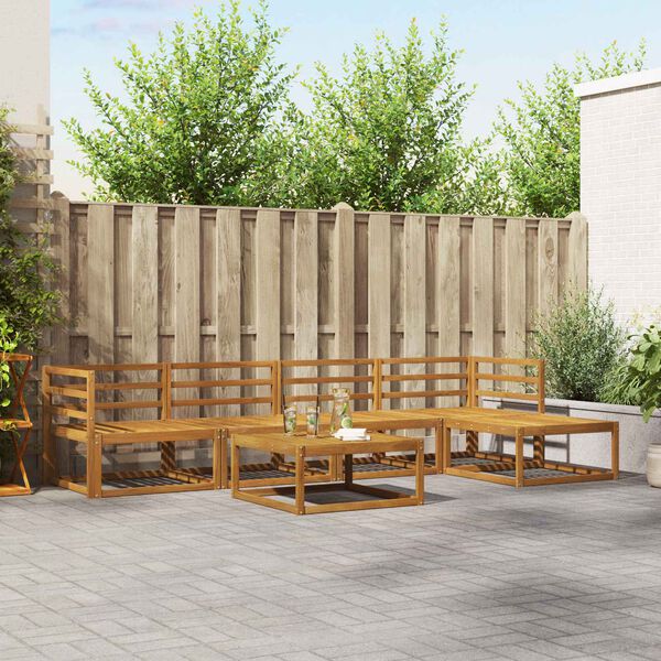 vidaXL Zestaw sof na zewnątrz z poduszką 6 pcs Naturalny i Antracytowy