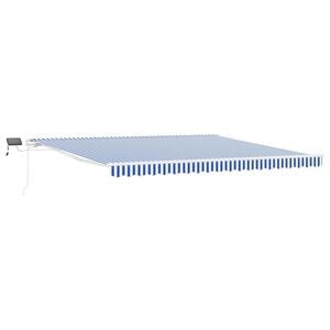 vidaXL Markiza wysuwana Niebieski i biały 500 &times; 300 cm