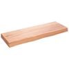 vidaXL P&oacute;łka, brązowa, 80x30x(2-6) cm, lakierowane lite drewno dębowe