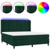 vidaXL Ł&oacute;żko kontynentalne z materacem i LED zielony aksamit 160x200cm