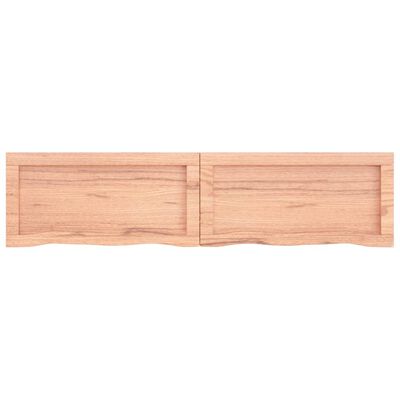 vidaXL Półka, brązowa, 120x30x(2-4) cm, lakierowane lite drewno dębowe