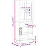 vidaXL Witrynka, biała, 69,5x34x180 cm, materiał drewnopochodny