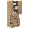 vidaXL Highboard 2 pcs Dąb rzemieślniczy Drewno inżynieryjne i szkło