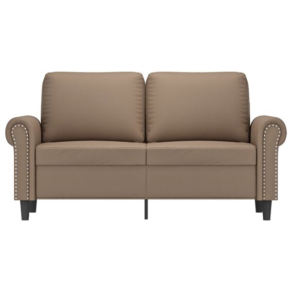 vidaXL 2-osobowa sofa, kolor cappuccino, 120 cm, sztuczna sk&oacute;ra