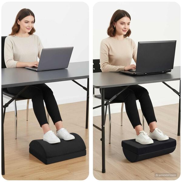 vidaXL Poduszka na podn&oacute;żek Gładki Czarny