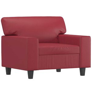 vidaXL Fotel, winna czerwień, 60 cm, obity sztuczną sk&oacute;rą