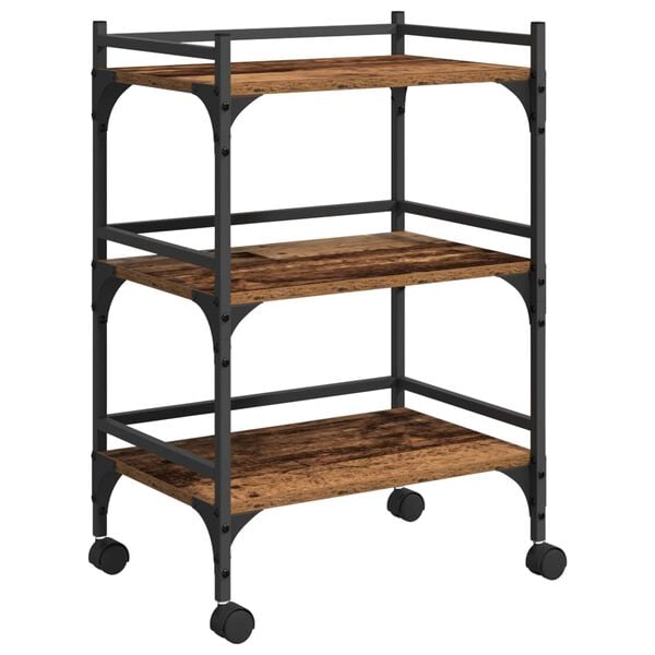 vidaXL W&oacute;zek Kuchenny Stare drewno 50 x 35 x 75.5 cm