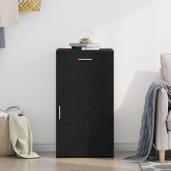 vidaXL Bufet z szufladą Czarny Dąb 50 x 42,5 x 93 cm