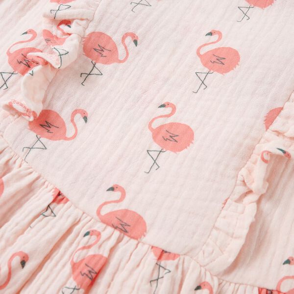 Sukienka dziecięca z falbankami, jasnoróżowa, 92