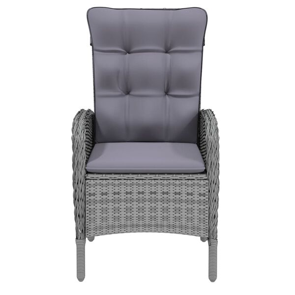 vidaXL 9-częściowy zestaw mebli ogrodowych, polirattan, szary