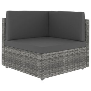 vidaXL Modułowe siedzisko narożne, rattan PE, szare