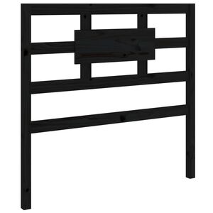vidaXL Wezgłowie ł&oacute;żka, czarne, 95,5x4x100 cm, lite drewno sosnowe
