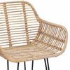 vidaXL Krzesło barowe 2 pcs Naturalny 55 x 52 x 92 cm Rattan i żelazo