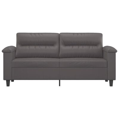 vidaXL 2-osobowa sofa, szary, 140 cm, sztuczna skóra