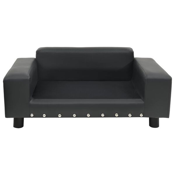vidaXL Sofa dla psa, ciemnoszara, 81x43x31 cm, plusz i sztuczna skóra