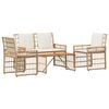 vidaXL Zestaw Mebli Ogrodowych 4 pcs Naturalny i Kremowy Biały