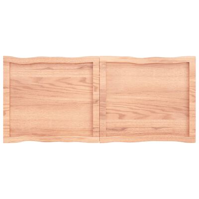 vidaXL Blat, jasnobrązowy 120x50x(2-4)cm drewno z naturalną krawędzią