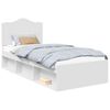 vidaXL Ramka ł&oacute;żka Z zagł&oacute;wkiem Biały 100 x 200 cm Lite drewno sosnowe