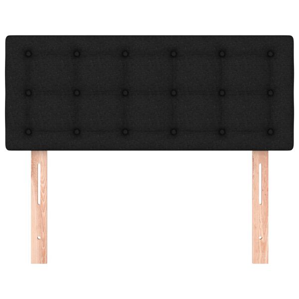 vidaXL Zagł&oacute;wek do ł&oacute;żka, czarny, 90x5x78/88 cm, tkanina