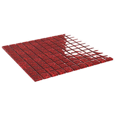 vidaXL Płytki mozaikowe 11 szt., czerwone, 30x30 cm, szkło