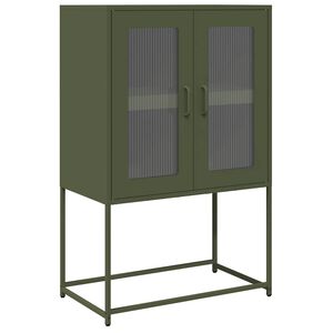 vidaXL Komoda Oliwkowo-zielona 68x39x107 cm Stal