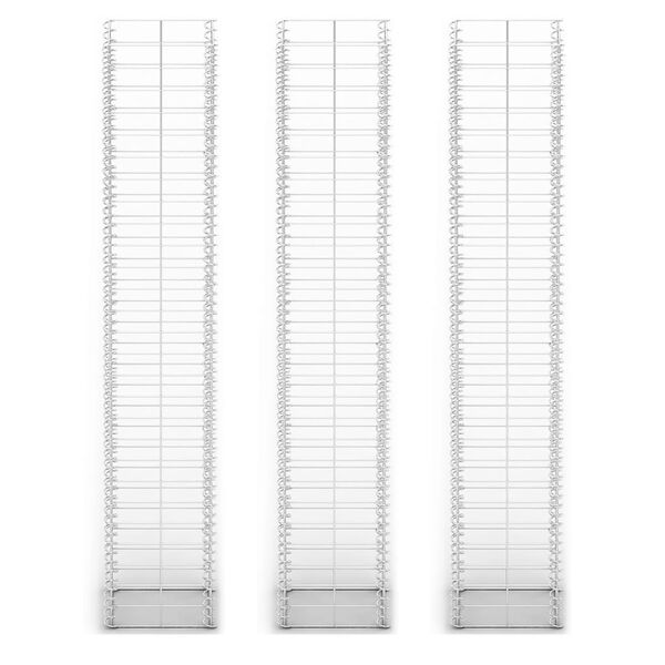 vidaXL Zestaw 3 koszy gabionowych, drut galwanizowany, 25x25x150 cm