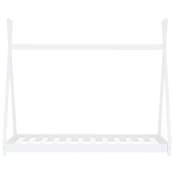 vidaXL Rama łóżka dziecięcego, biała, lite drewno sosnowe, 90 x 200 cm