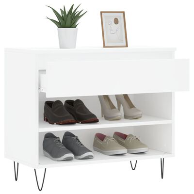 vidaXL Półka na buty, biały, 70x36x60 cm, materiał drewnopochodny
