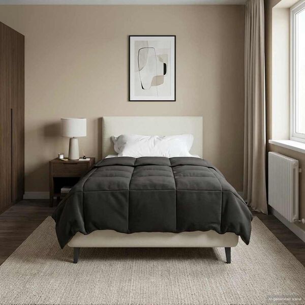 vidaXL Kołdra na cały rok Kwiłtowany Antracyt 140 x 220 cm Mikrofibra