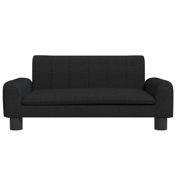 vidaXL Sofa dla dzieci, czarna, 70x45x30 cm, obita tkaniną