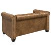 vidaXL Dwuosobowa sofa Chesterfield ze sztucznej skóry, brązowa