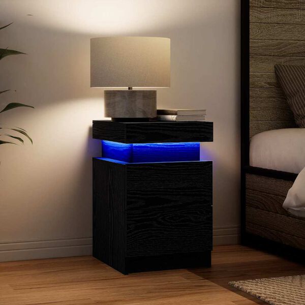 vidaXL Szafka Nocna Czarny Dąb 35 x 39 x 55 cm Materiał drewnopochodny