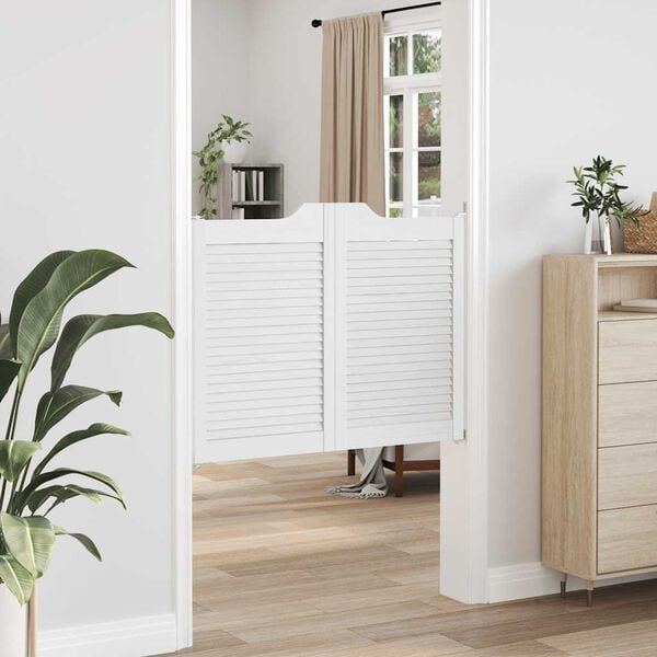 vidaXL Drzwi wahadłowe żaluzjowe 1 para białe 80x100 cm