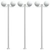 vidaXL Stojące lampy ogrodowe, 3 szt, srebrne, 215 cm, stal nierdzewna