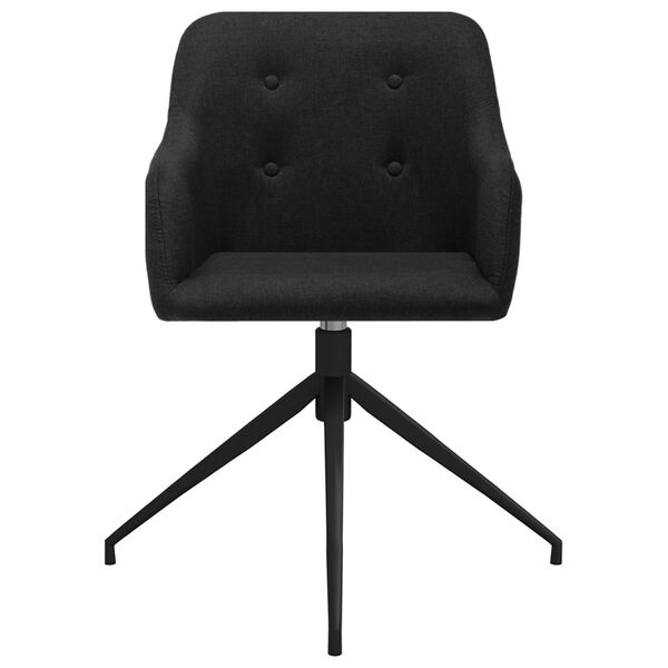 vidaXL Obrotowe krzesła stołowe, 2 szt., czarne, obite tkaniną