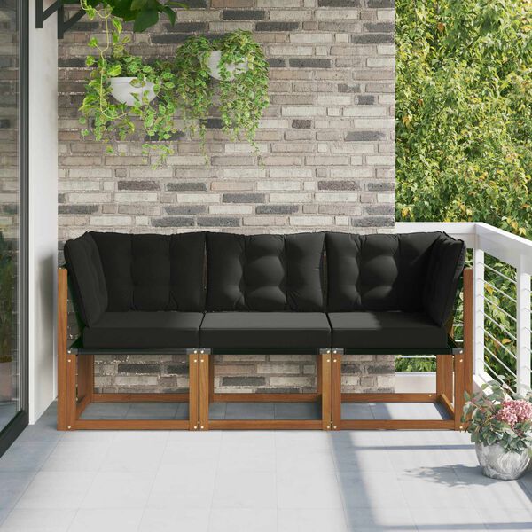 vidaXL Modułowa sofa na zewnątrz z poduszką 3 Sztuka Naturalny